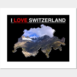 I Love Switzerland Rhone Glacier Mountains Posters and Art